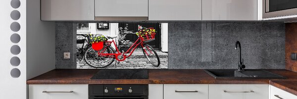 Panou sticlă bucătărie Oraș biciclete