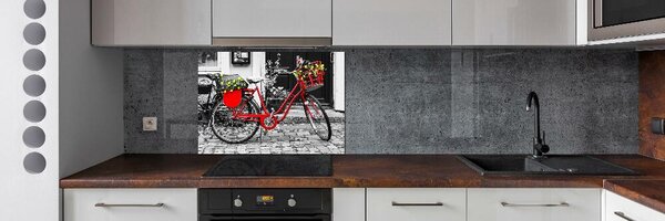 Panou sticlă bucătărie Oraș biciclete