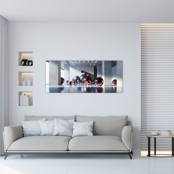 Tablou - Spațiu 3D cu bile II. (120x50 cm)