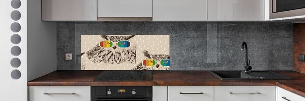 Panou de bucătărie Owls ochelari