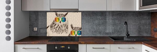 Panou de bucătărie Owls ochelari