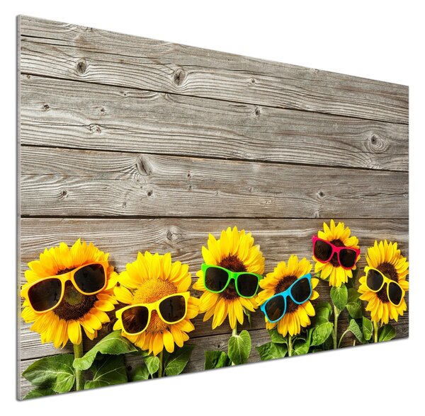 Panou sticlă decorativa bucătărie Floarea soarelui