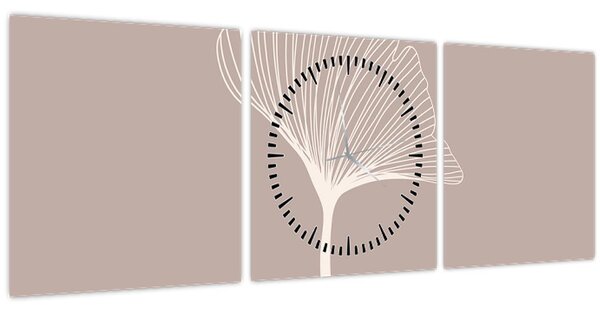 Tablou - Frunze bej N⁰5 (cu ceas) (90x30 cm)