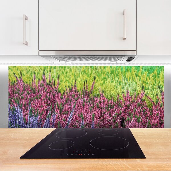 Panou sticla bucatarie Flori Floral Violet Roșu Verde