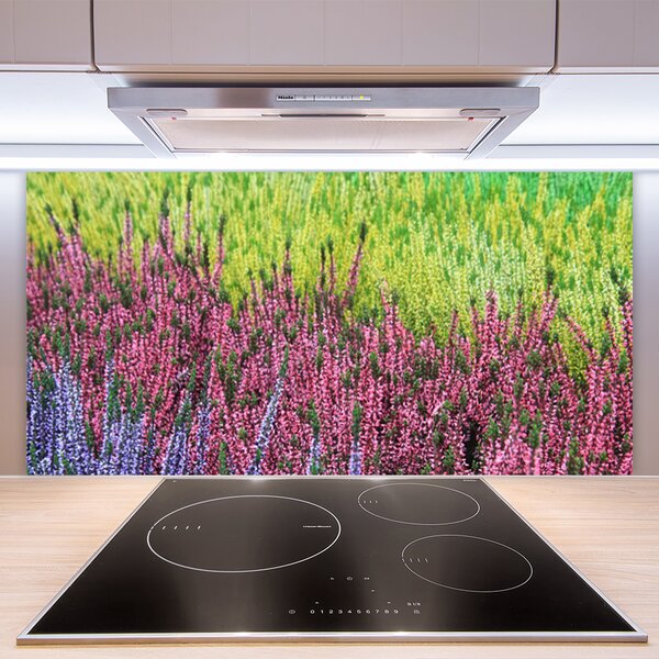 Panou sticla bucatarie Flori Floral Violet Roșu Verde