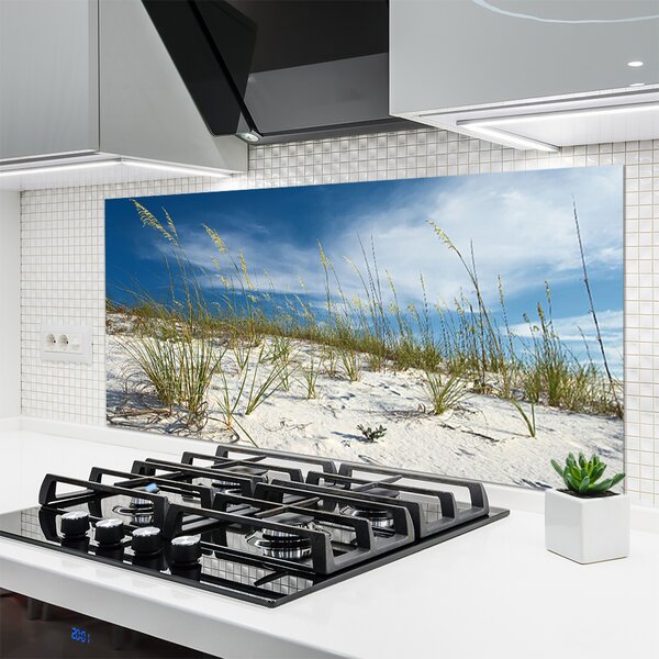 Panou sticla bucatarie Plaja Peisaj Brun Verde