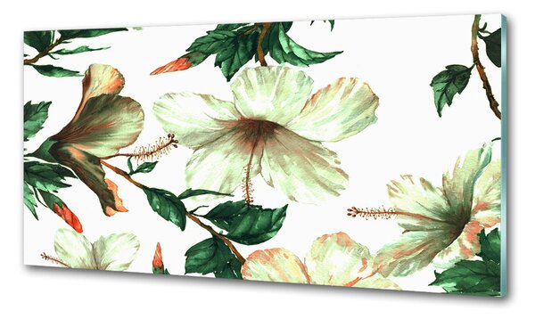 Panou perete bucătărie flori de hibiscus