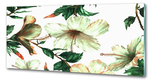 Panou perete bucătărie flori de hibiscus