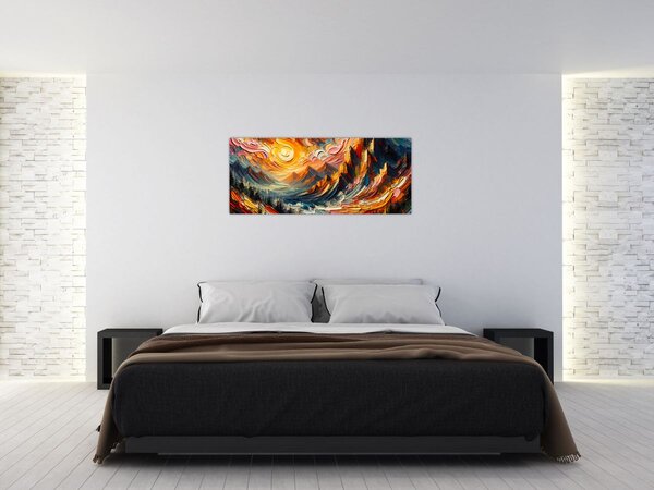 Tablou - Munte acoperit de soare (120x50 cm)