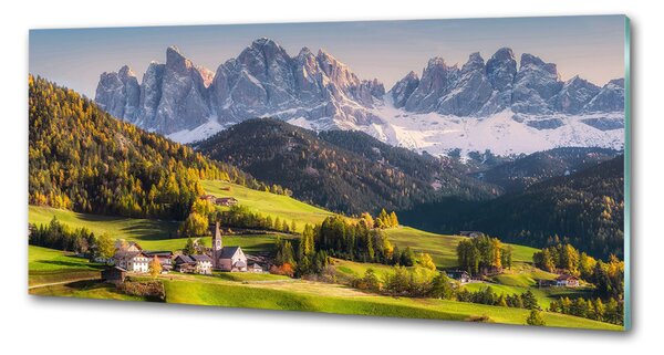Panou sticlă decorativa bucătărie panorama munților