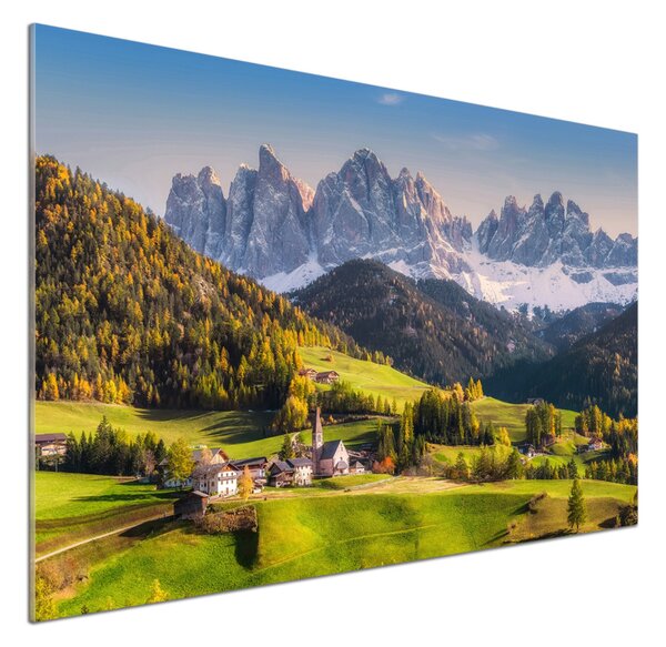 Panou sticlă decorativa bucătărie panorama munților