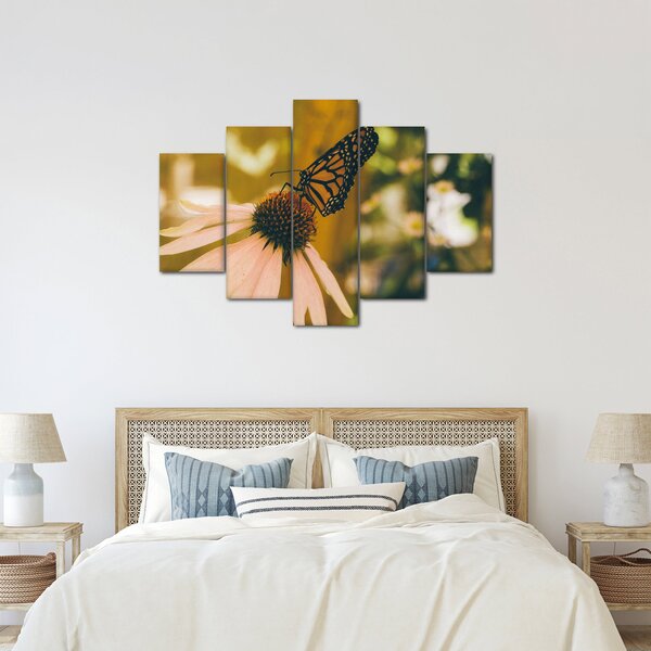 Tablou cu fluture pe floare (150x105 cm)