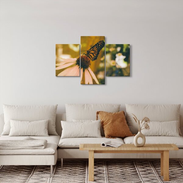 Tablou cu fluture pe floare (90x60 cm)