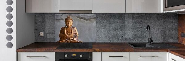 Panou perete bucătărie buddha din lemn