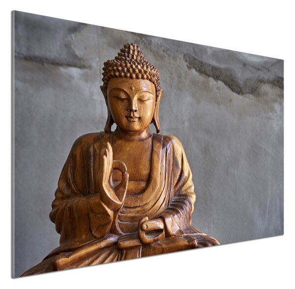 Panou perete bucătărie buddha din lemn