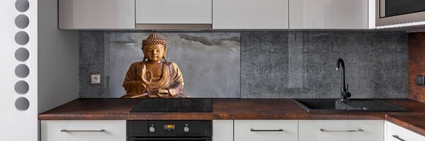Panou perete bucătărie buddha din lemn