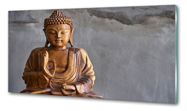 Panou perete bucătărie buddha din lemn
