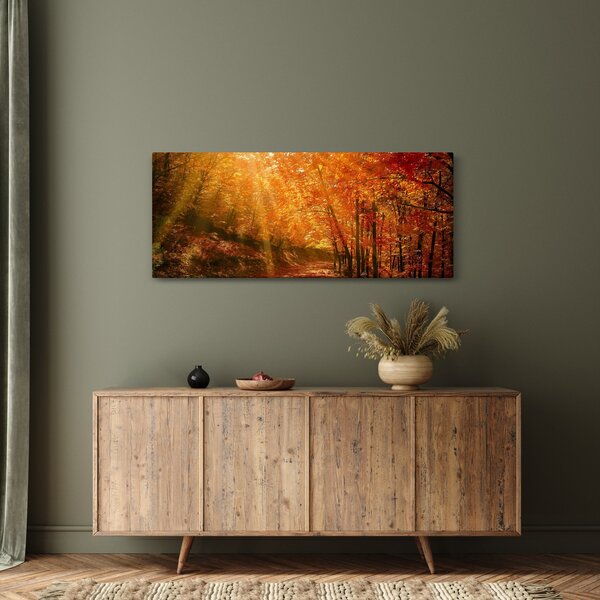 Tablou cu pădurea în toamnă (120x50 cm)