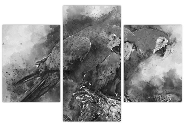 Tablou - Acuarelă papagali (90x60 cm)