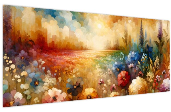 Tablou - Pajiște colorată (120x50 cm)