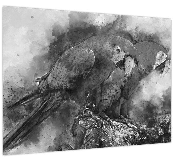 Tablou - Acuarelă papagali (70x50 cm)