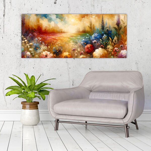 Tablou - Pajiște colorată (120x50 cm)