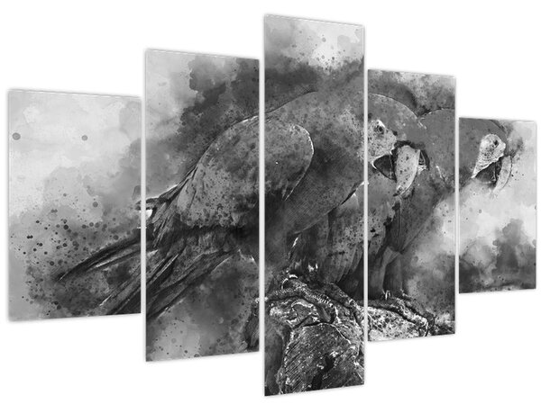 Tablou - Acuarelă papagali (150x105 cm)