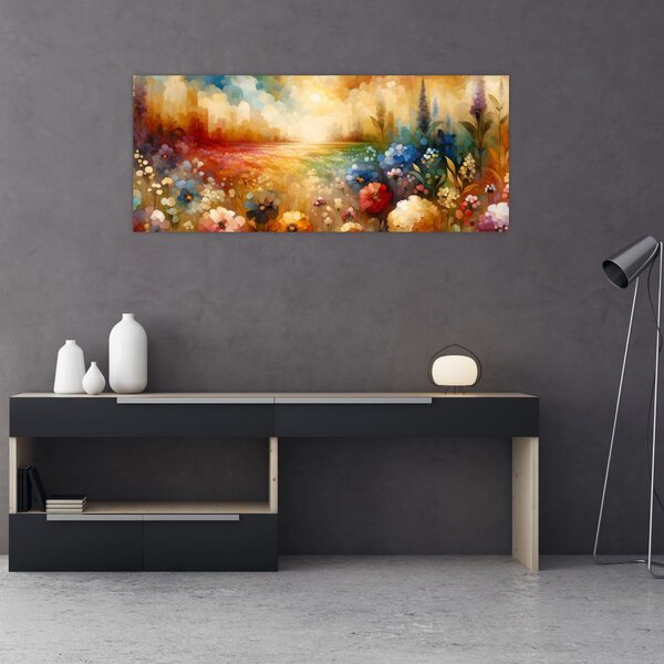 Tablou - Pajiște colorată (120x50 cm)