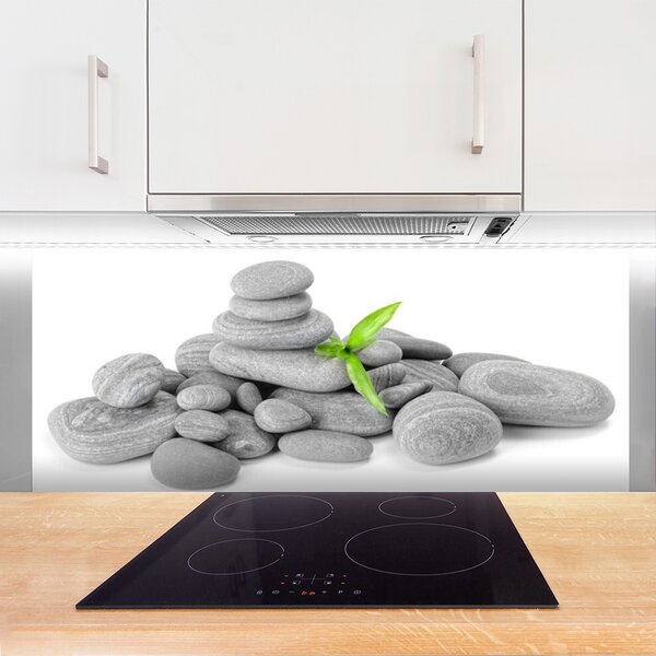 Panou sticla bucatarie Pietre Art Gray