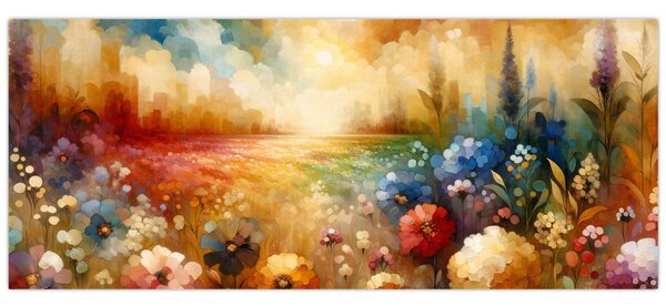 Tablou - Pajiște colorată (120x50 cm)