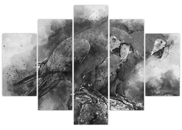 Tablou - Acuarelă papagali (150x105 cm)