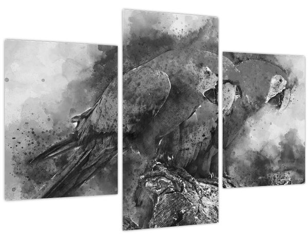 Tablou - Acuarelă papagali (90x60 cm)