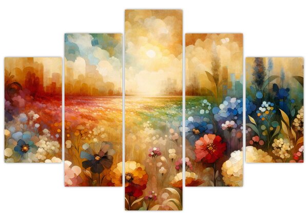 Tablou - Pajiște colorată (150x105 cm)