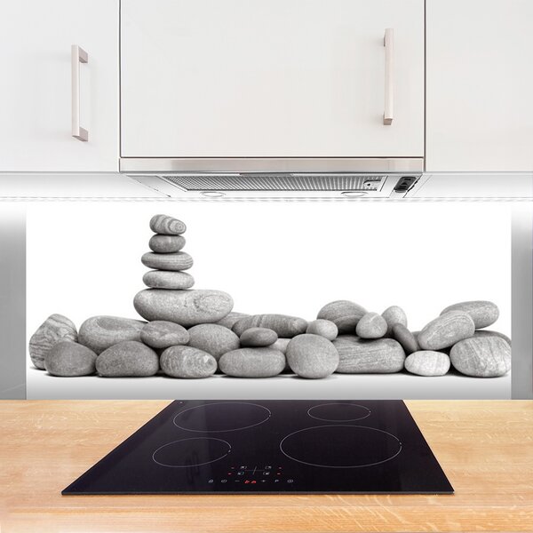 Panou sticla bucatarie Pietre Art Gray