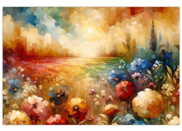 Tablou - Pajiște colorată (90x60 cm)