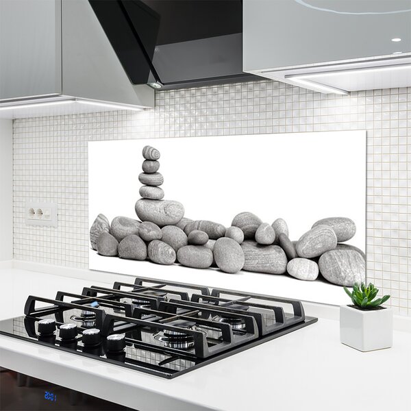 Panou sticla bucatarie Pietre Art Gray