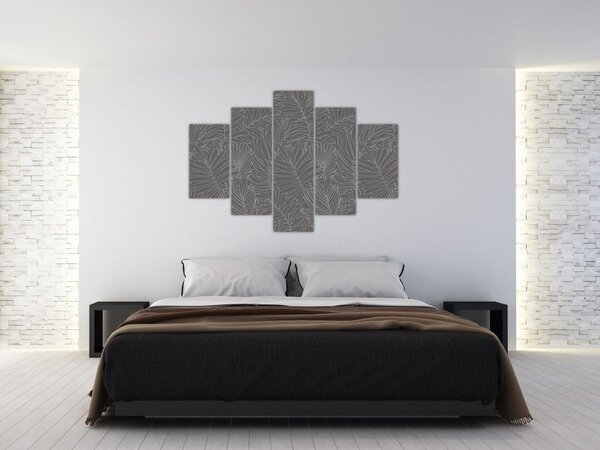 Tablou - Frunze de palmier gri (150x105 cm)