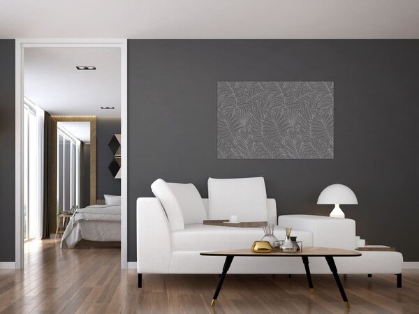 Tablou - Frunze de palmier gri (90x60 cm)