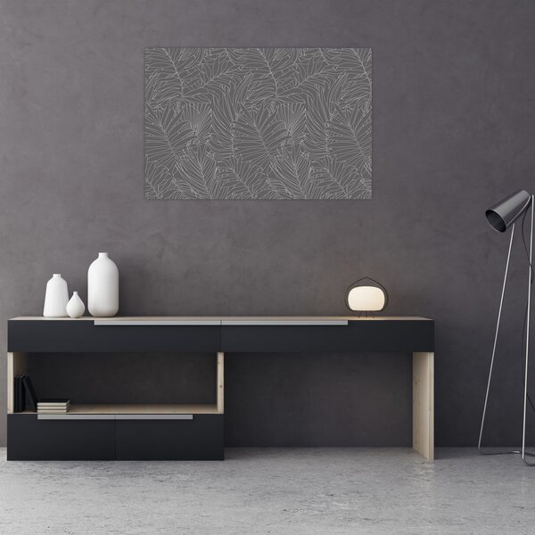 Tablou - Frunze de palmier gri (90x60 cm)