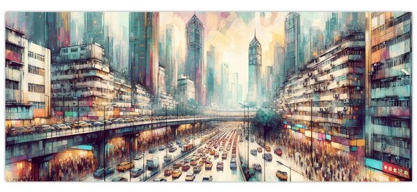 Tablou - Viața din marele oraș (120x50 cm)