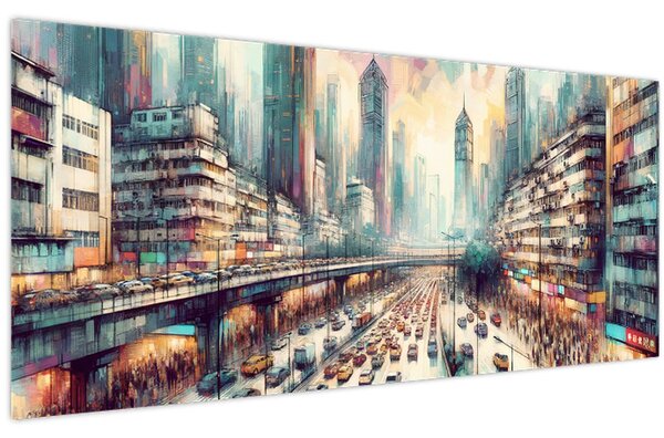 Tablou - Viața din marele oraș (120x50 cm)
