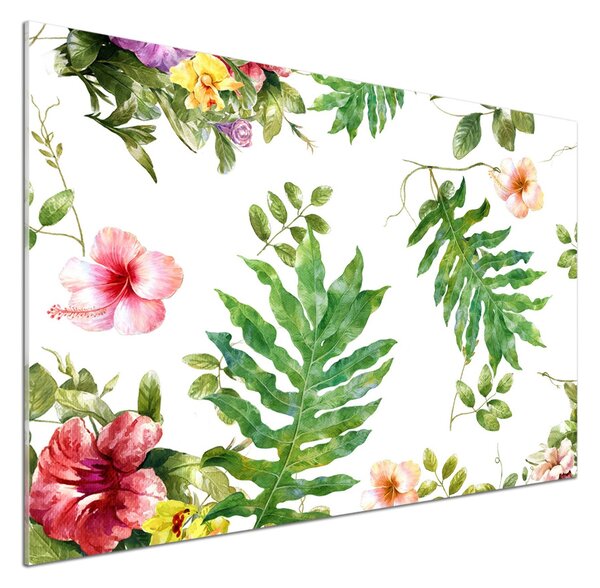 Sticlă printata bucătărie model floral