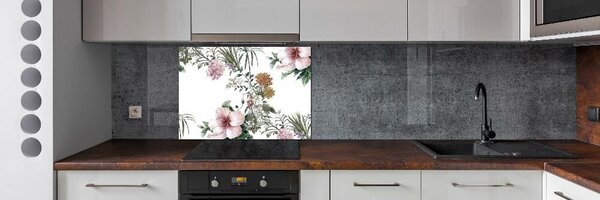 Sticlă pentru bucătărie model floral