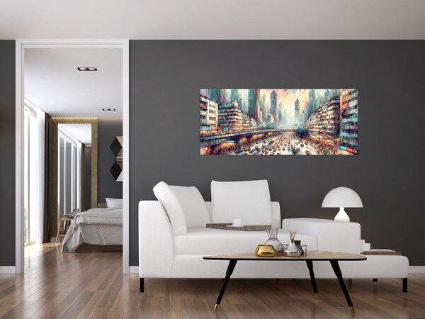 Tablou - Viața din marele oraș (120x50 cm)