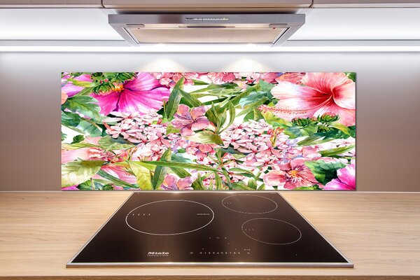 Sticlă pentru bucătărie model floral