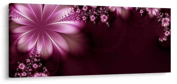 Tablou cu abstracție - flori (120x50 cm)