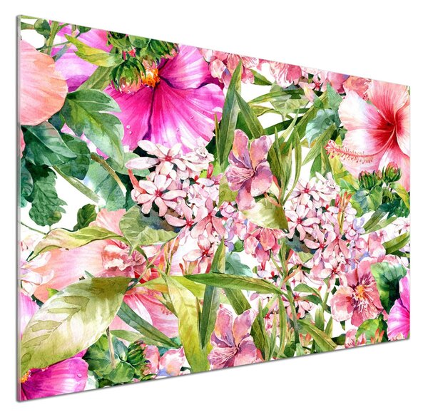 Sticlă pentru bucătărie model floral