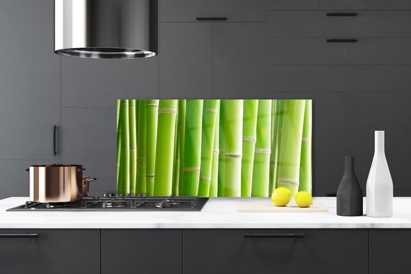 Panou sticla bucatarie Bamboo Tulpini Floral Verde