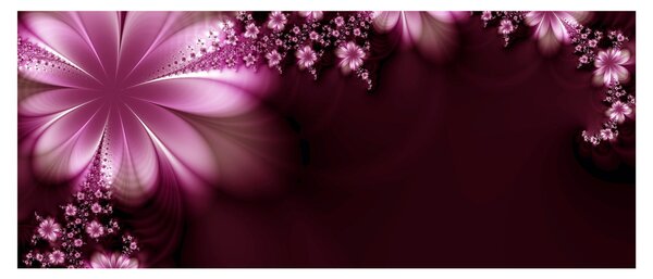 Tablou cu abstracție - flori (120x50 cm)