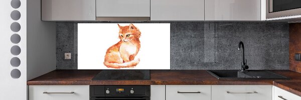 Panou sticlă decorativa bucătărie Red Cat